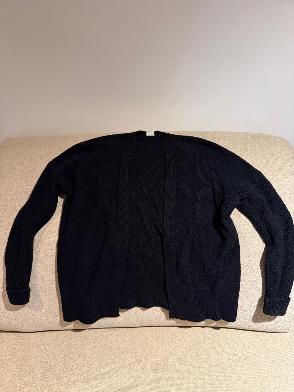 GAP Black Open-Front Knit Cardigan
